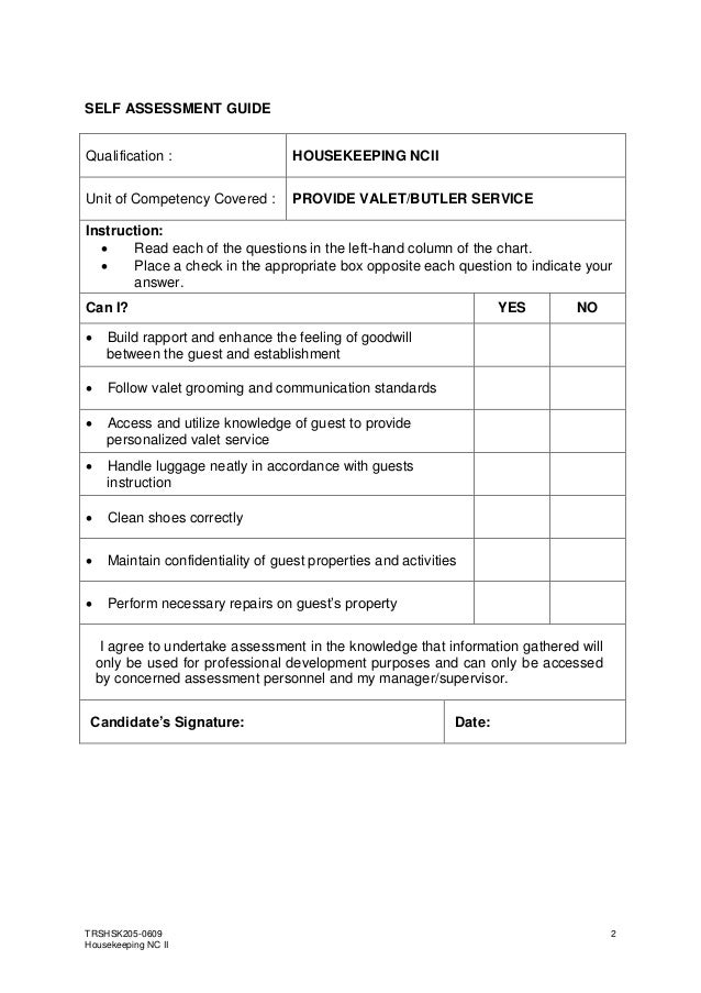 Sag housekeeping nc ii