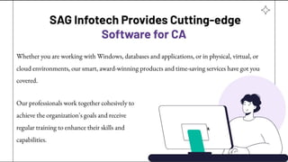 Sag Software SAG Infotech Product Include Tax, TDS, and GST Management Software | PDF