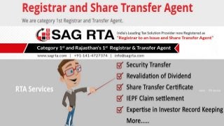 SAG RTA: One of The Biggest RTA Services Provider Company