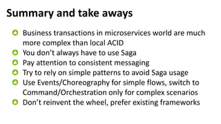Saga about distributed business transactions in microservices world