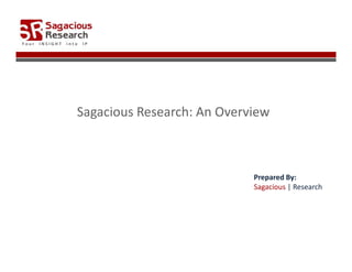 Your   INSIGHT   into   IP




                    Sagacious Research: An Overview



                                                Prepared By:
                                                Sagacious | Research
 