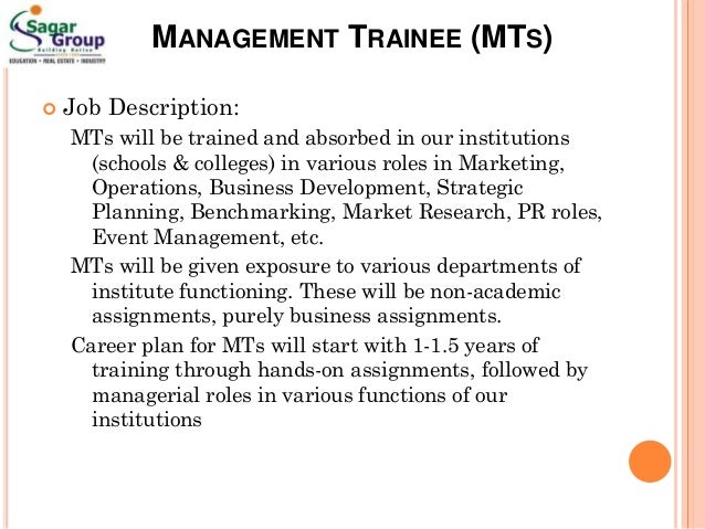 management trainee job description