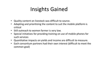 mKisan (2012-2014): Delivering agriculture and livestock knowledge through mobile phones