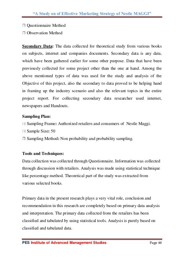 a study on of effective marketing strategy of nestle maggi marketing plan questionnaire