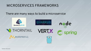 MICROSERVICES FRAMEWORKS
There are many ways to build a microservice
 