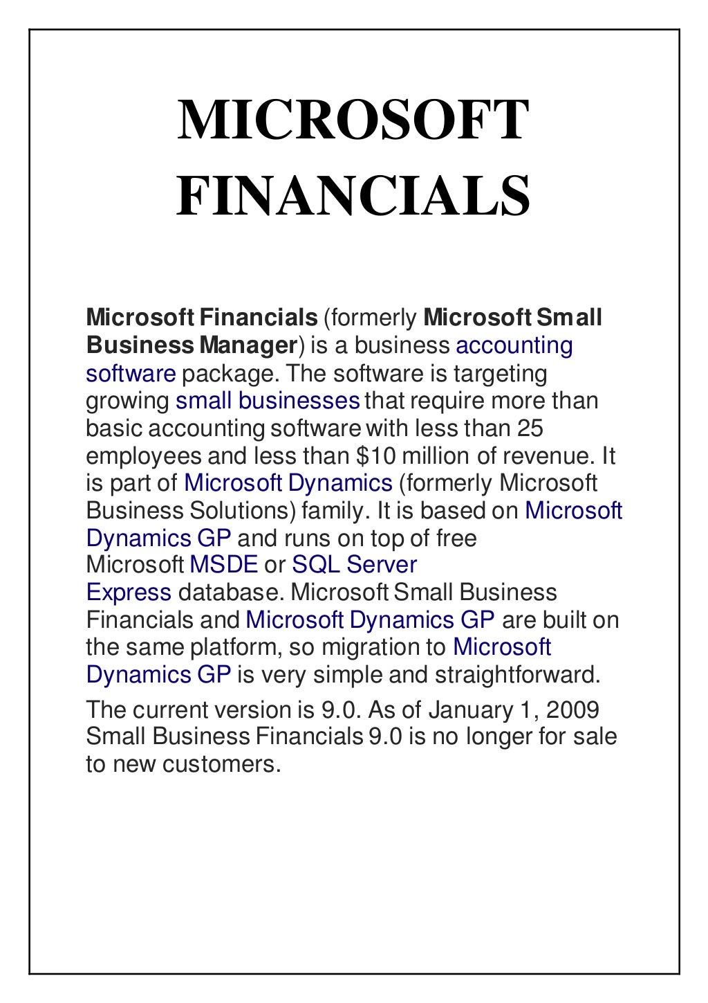 Accounting Packages