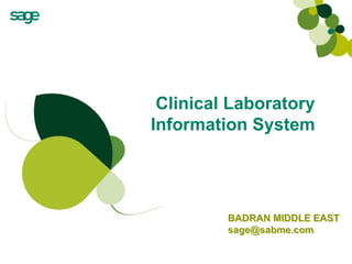 Clinical Laboratory
Information System
 
