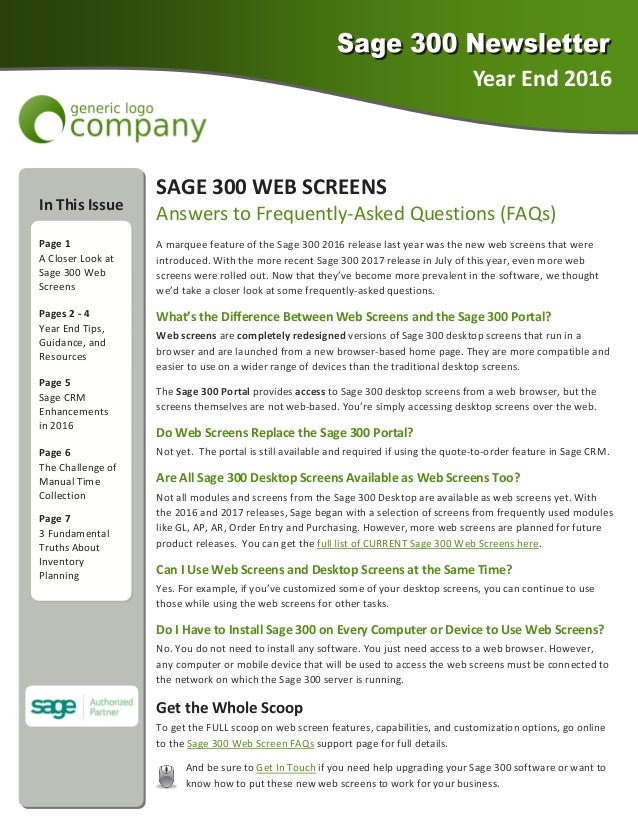 sample business newsletters
