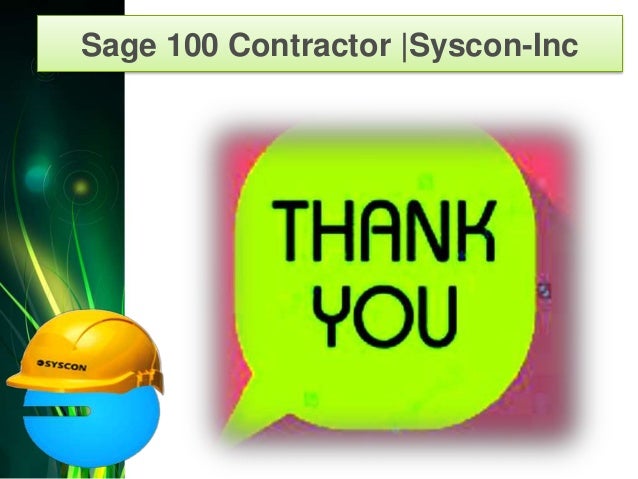 Sage 100 Contractor Syscon Inc