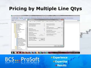 Pricing by Multiple Line Qtys
 