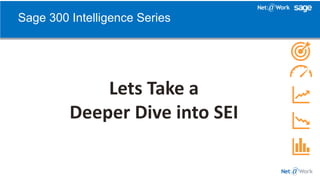 Lets Take a
Deeper Dive into SEI
Sage 300 Intelligence Series
 