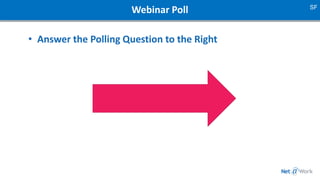 Webinar Poll
• Answer the Polling Question to the Right
SF
 
