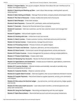 Sage Entry Level Tutorial Sage 50 Accounts Training for Beginner - Adamsacademy | PDF
