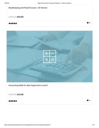 Sage 50 Accounts Training for Beginner - Adamsacademy | PDF
