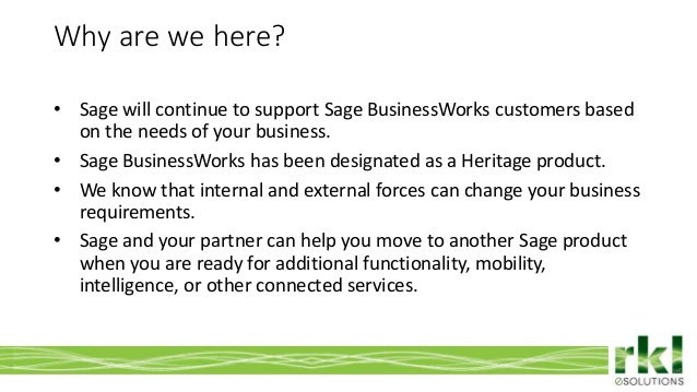 sage businessworks migration information sage business works support