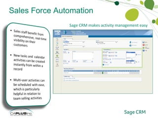 Sales Force Automation Account and Activity Management Sage CRM makes activity management easy  
