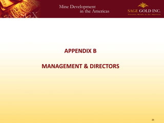 APPENDIX B

MANAGEMENT & DIRECTORS




                         25
 