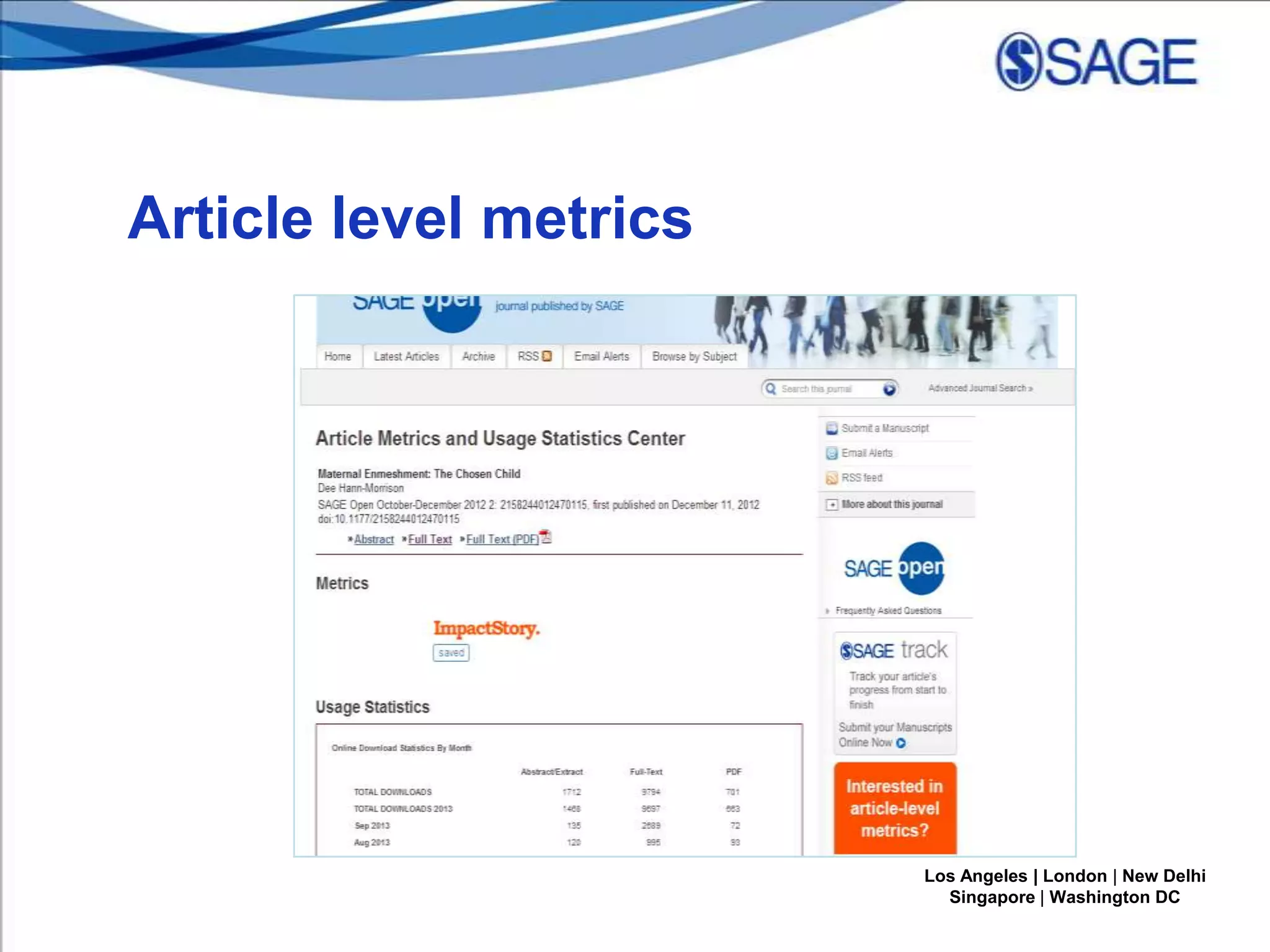 Article level metrics

Los Angeles | London | New Delhi
Singapore | Washington DC

 
