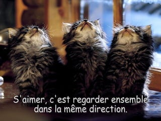 S'aimer, c'est regarder ensemble  dans la même direction. 