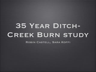 35 Year Ditch-Creek Burn study ,[object Object]
