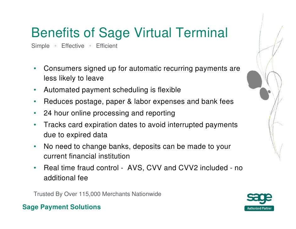 Sage Virtual Terminal With Recurring Payments