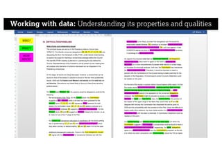Working with data: Understanding its properties and qualities
WHO?
WHAT?
HOW
MUCH?
 