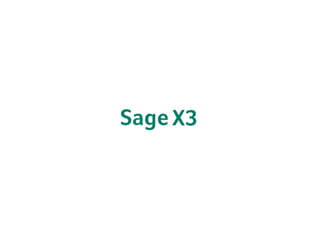 Sage X3 Overview