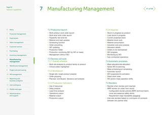 41 of 68
Sage X3
Solution Capabilities 7	 Manufacturing Management
7.2	Production launch
•	 Multi-product work order launc...