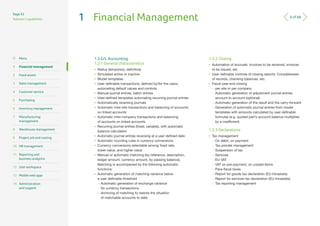 6 of 68
Sage X3
Solution Capabilities 1	 Financial Management
1.3 	G/L Accounting
1.3.1 	General characteristics
•	 Status...