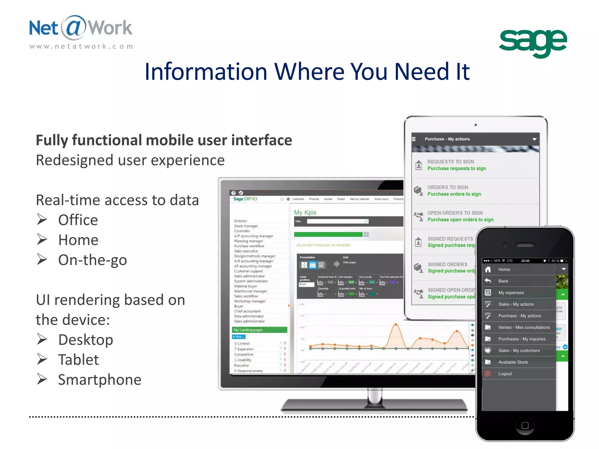 Information Where You Need It
10
Fully functional mobile user interface
Redesigned user experience
Real-time access to data
 Office
 Home
 On-the-go
UI rendering based on
the device:
 Desktop
 Tablet
 Smartphone
 