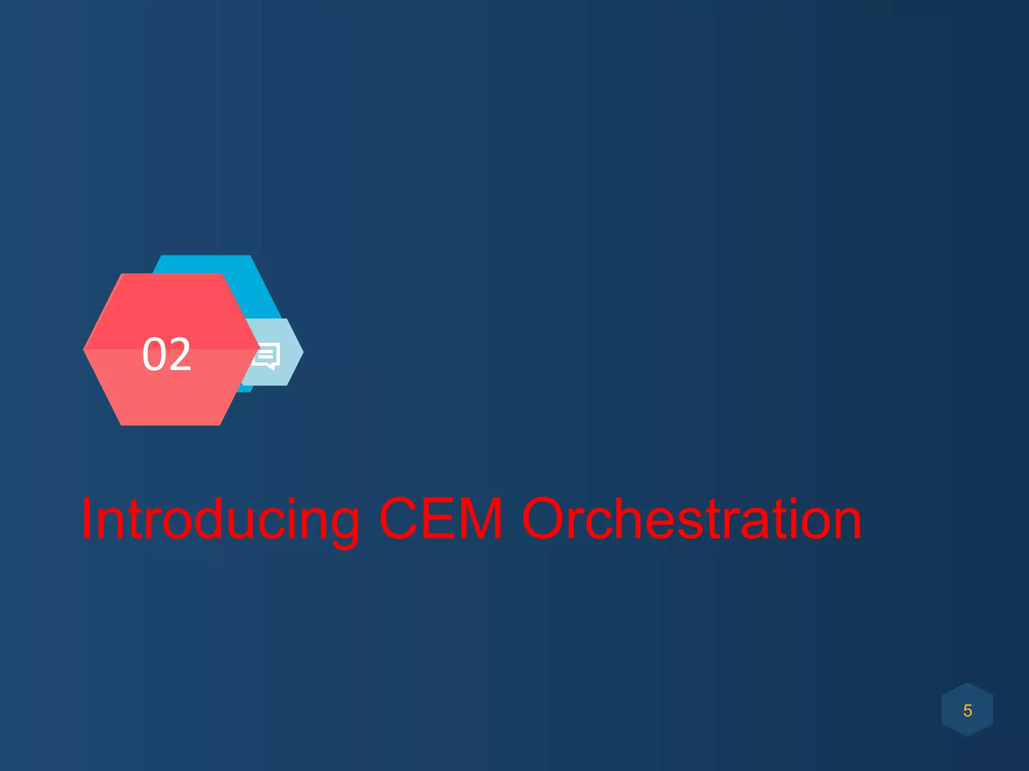Introducing CEM Orchestration
5
02	
  
 