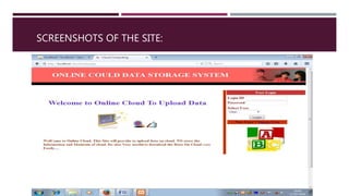 SCREENSHOTS OF THE SITE:
 