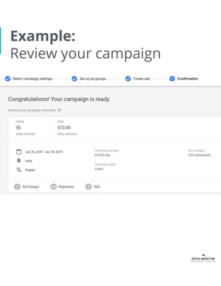 Example:
Review your campaign
 