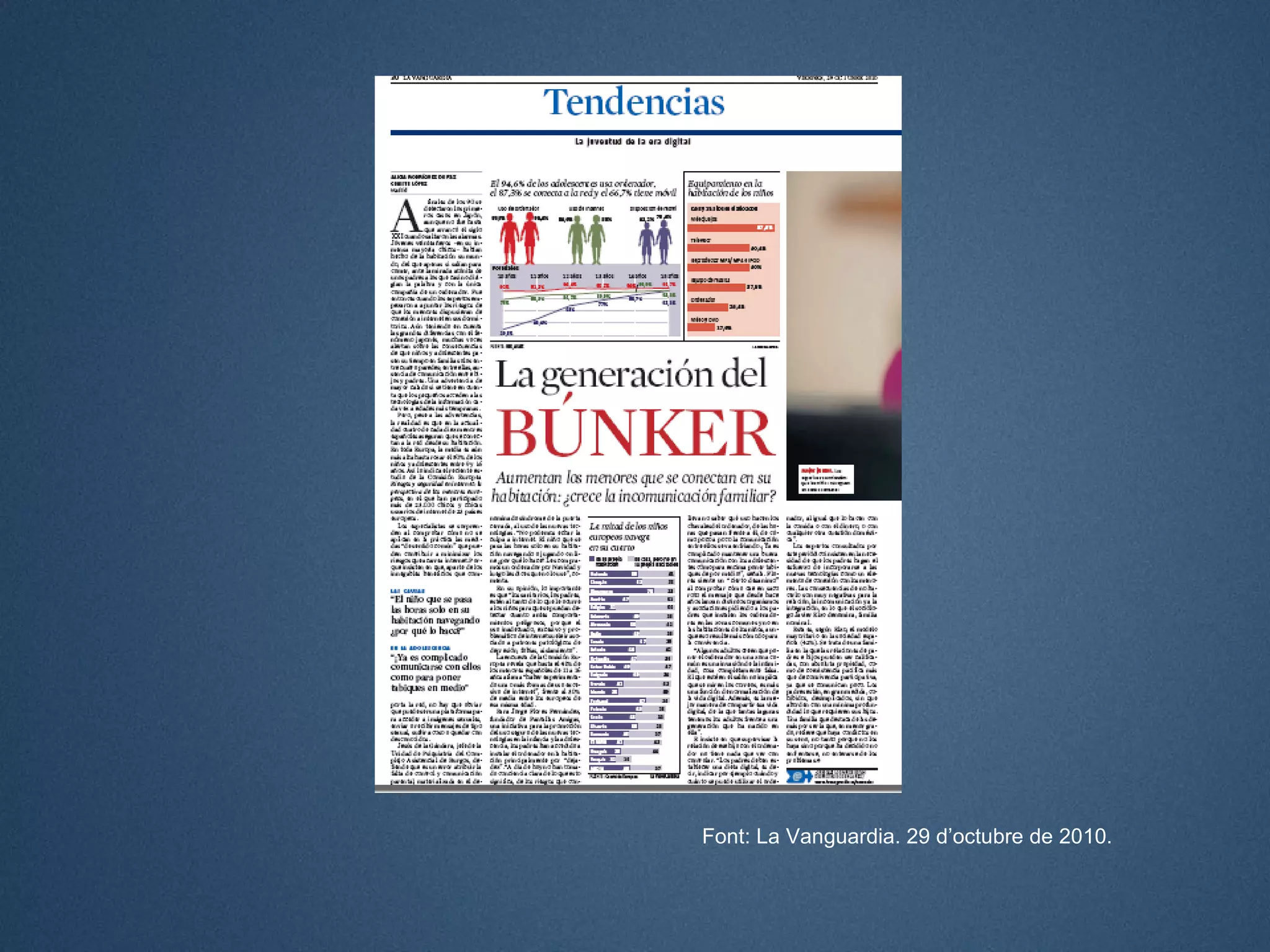 Font: La Vanguardia. 29 d’octubre de 2010.
 