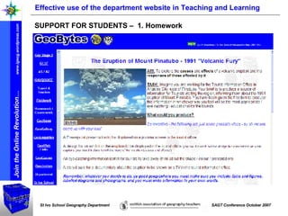 Effective use of the department website in Teaching and Learning SUPPORT FOR STUDENTS –  1. Homework 