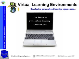 Also known as Personalised Learning  Environments Virtual Learning Environments Developing personalised learning experiences… 