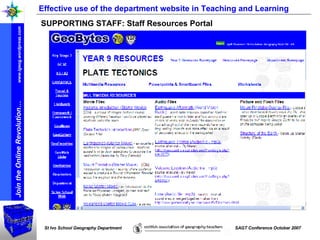 Effective use of the department website in Teaching and Learning SUPPORTING STAFF: Staff Resources Portal 