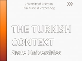 University of Brighton
Esin Yuksel & Zeynep Sag
 