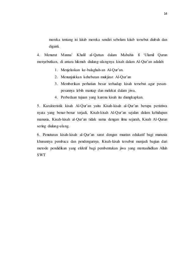 Makalah Qashash Al Qur An