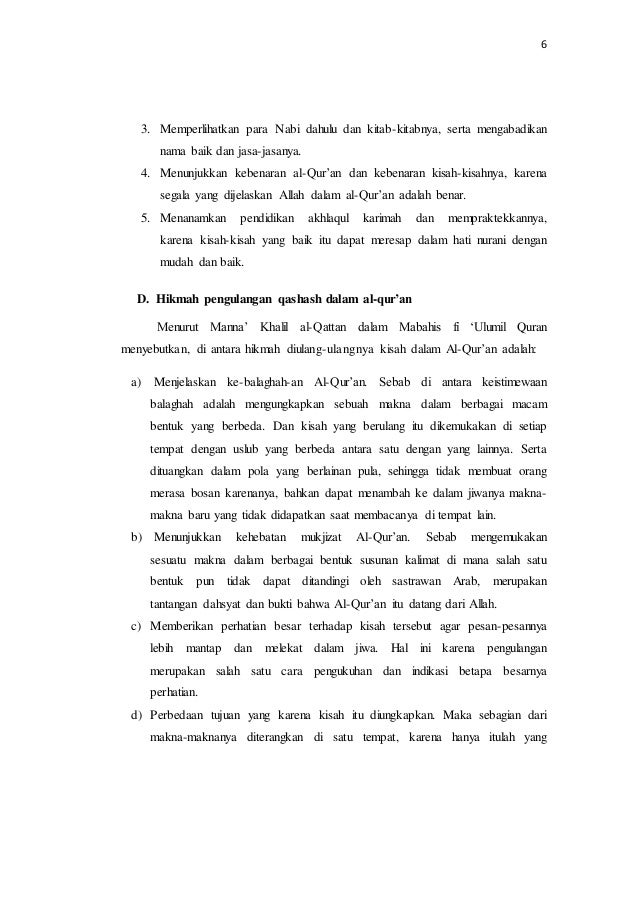 Makalah Qashash Al Qur An