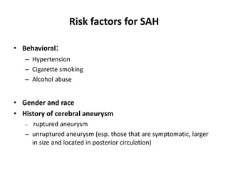 Miss Sah Rish Sah and aneurysms | PPTX