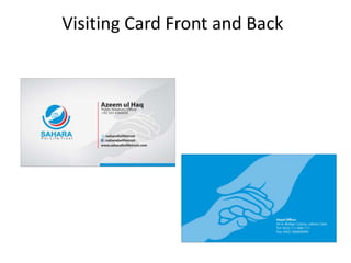 Visiting Card Front and Back
 
