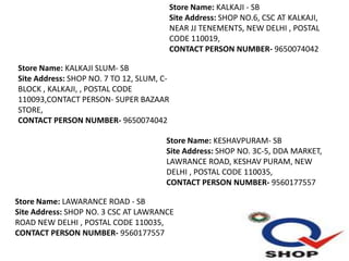 110019 Pin Code Sahara Q Shop Locator Delhi | PPTX
