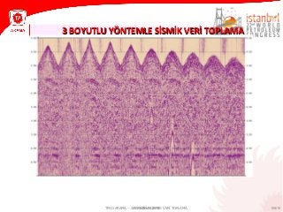 108/1021 HAZİRAN 2013
3 BOYUTLU YÖNTEMLE SİSMİK VERİ TOPLAMA3 BOYUTLU YÖNTEMLE SİSMİK VERİ TOPLAMA
TPAO ARAMA – 3 BOYUTLU SİSMİK VERİ TOPLAMA
 