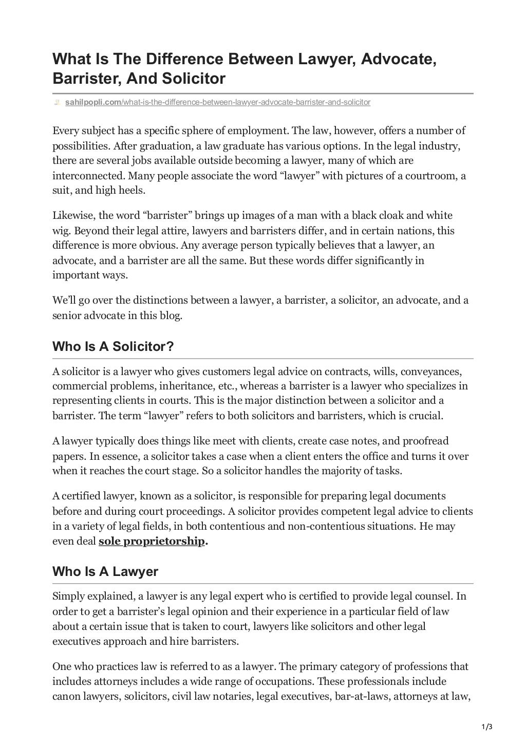 WHAT IS THE DIFFERENCE BETWEEN LAWYER, ADVOCATE, BARRISTER, AND SOLICITOR