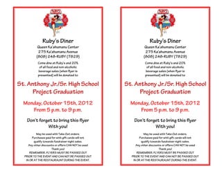 St. Anthony Jr./Sr. High School Fundrasier Flyer