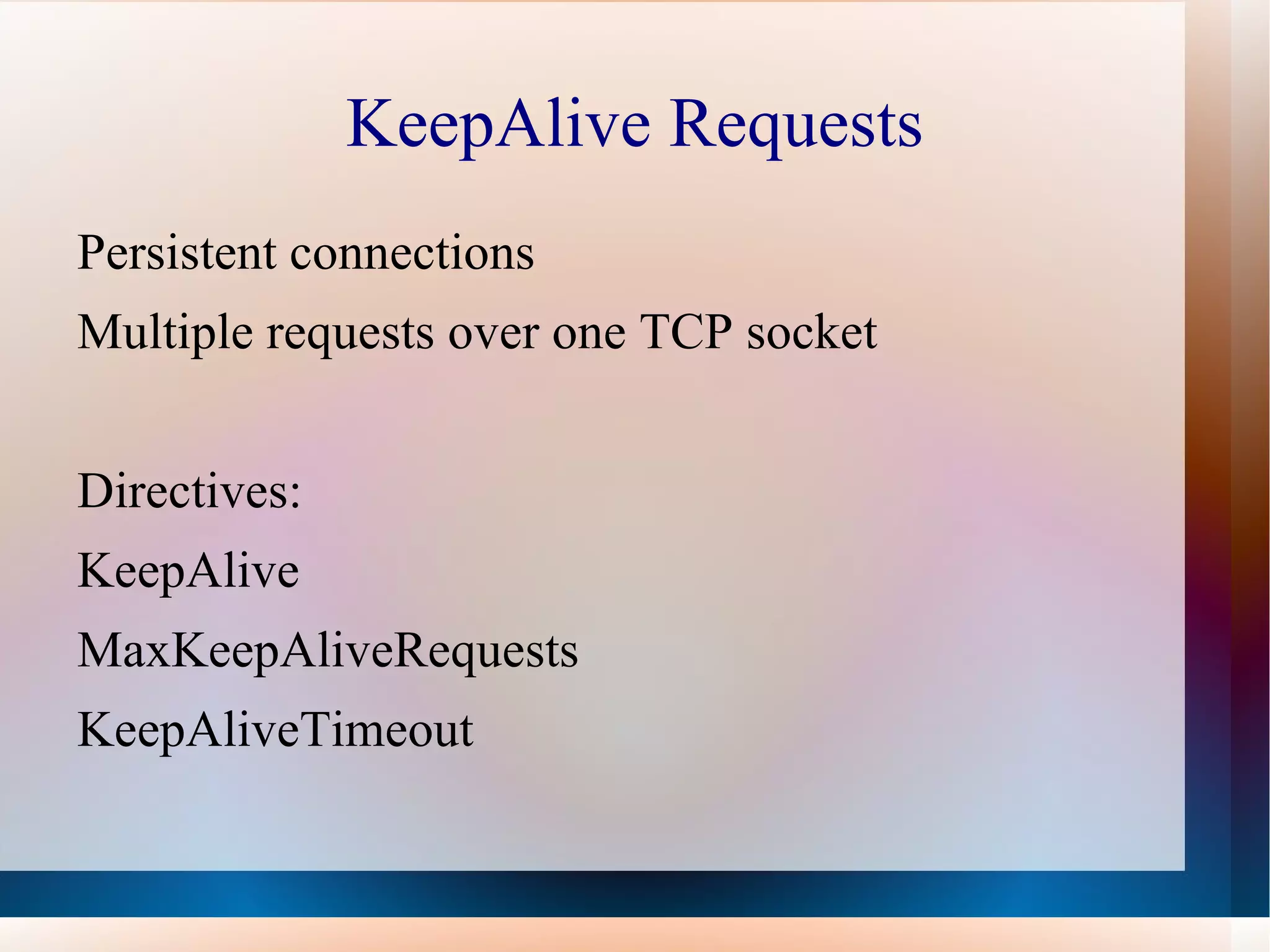 First edit httpd.conf. This sets up general attributes about the server:  