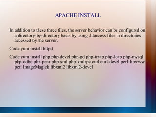 Apache setup 