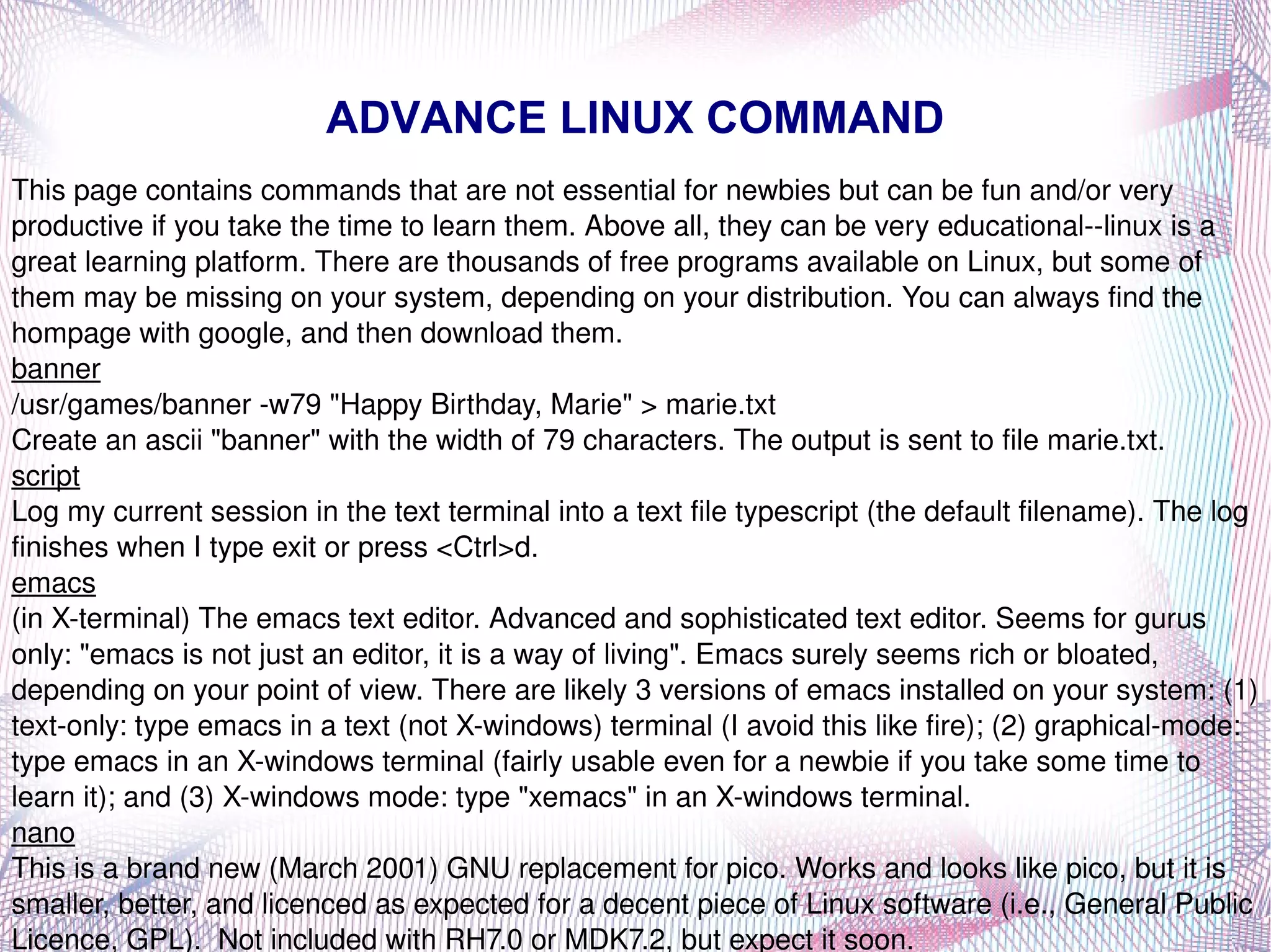 Boot Linux from the hard drive. 