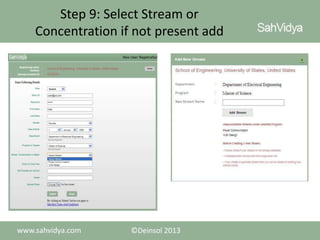 Step 9: Select Stream or
Concentration if not present add

 